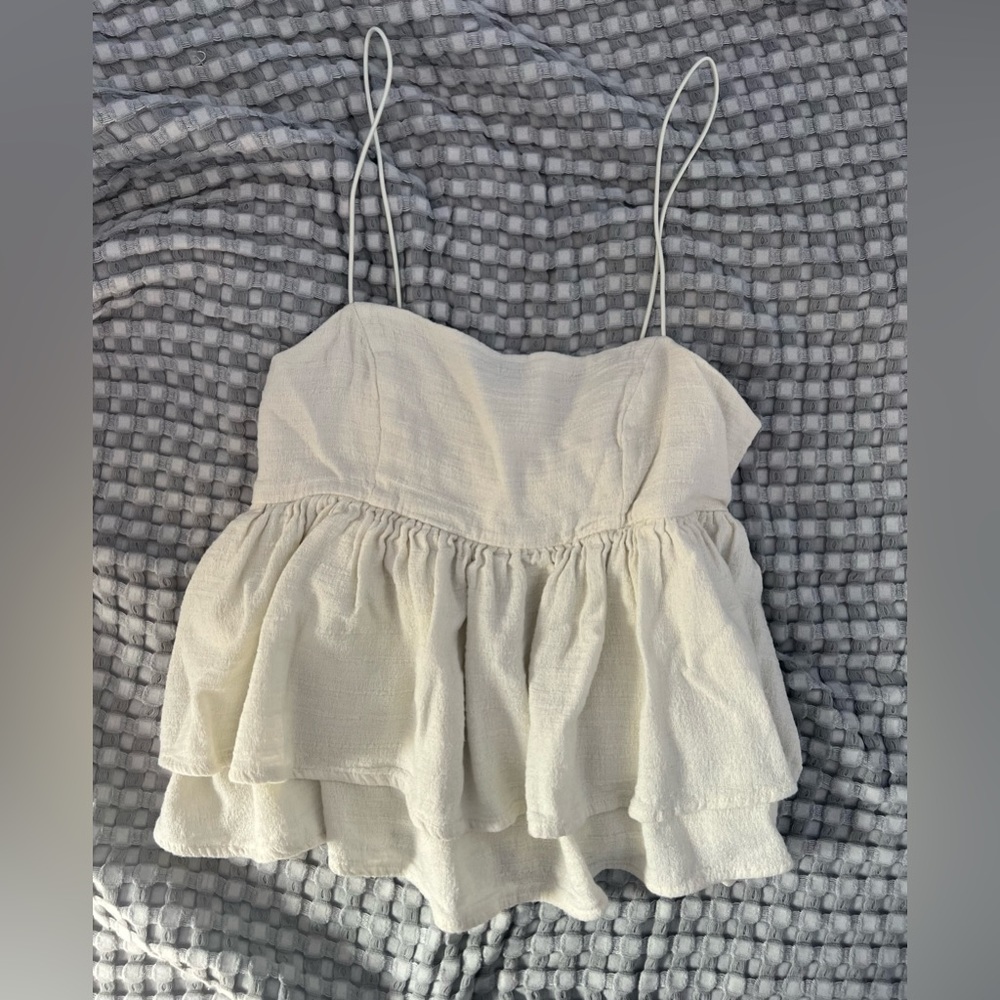 Cream Peplum Urban Outfitters Tank